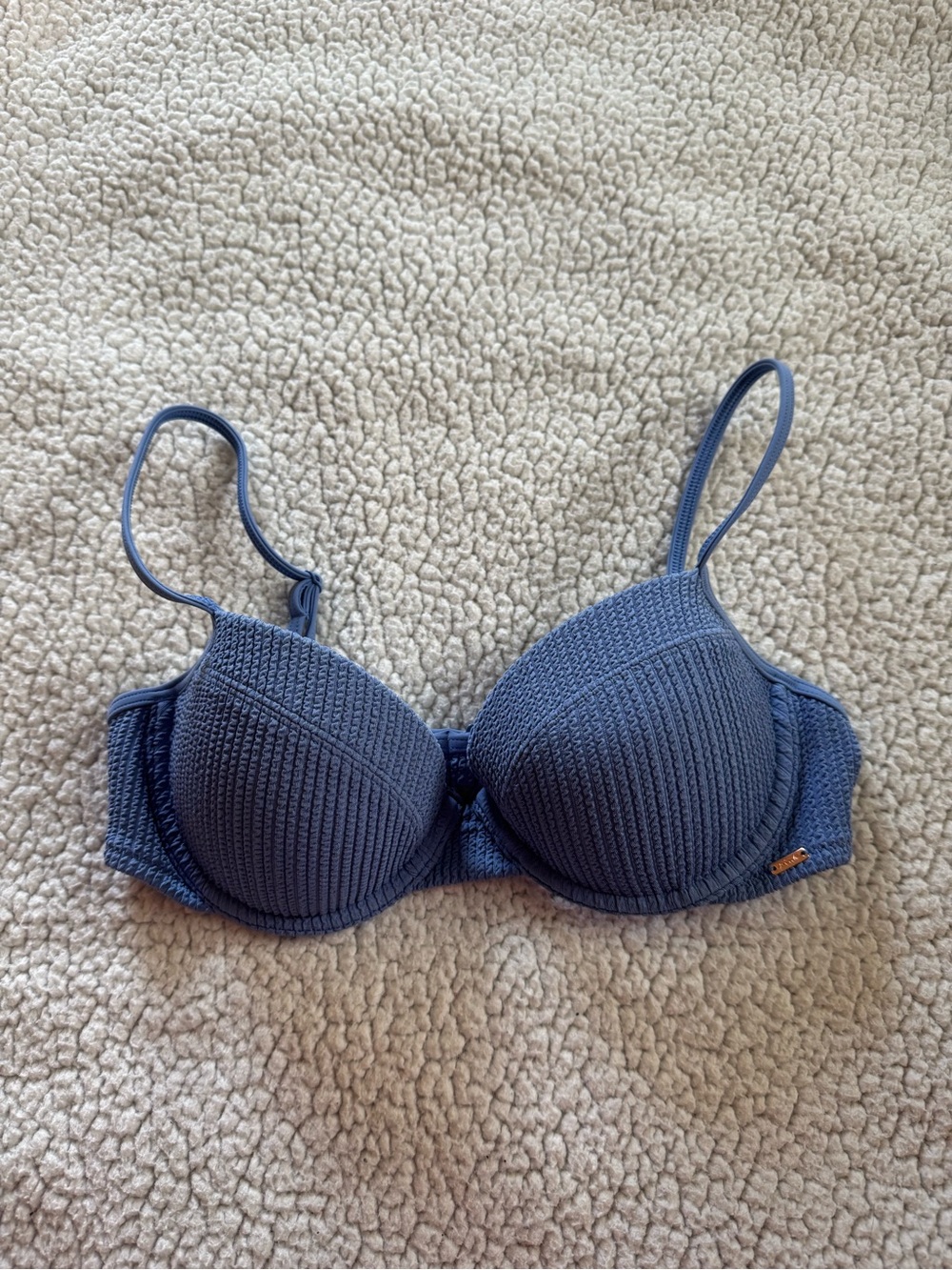 PINK Victoria's Secret Blue Textured Bikini Top